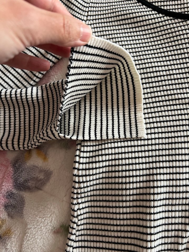 Çizgili Uzun Kollu Triko Bluz - Görsel 2