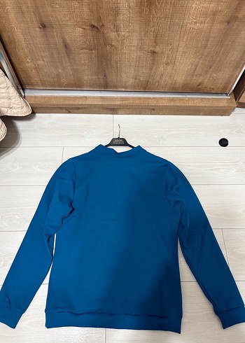 Diğer Mavi erkek Sweatshirt Uzun Kollu Basic