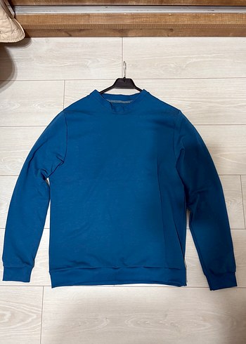 Mavi erkek Sweatshirt Uzun Kollu Basic