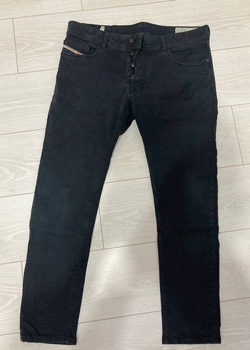 Düğmeli Siyah Erkek Kot Pantolon