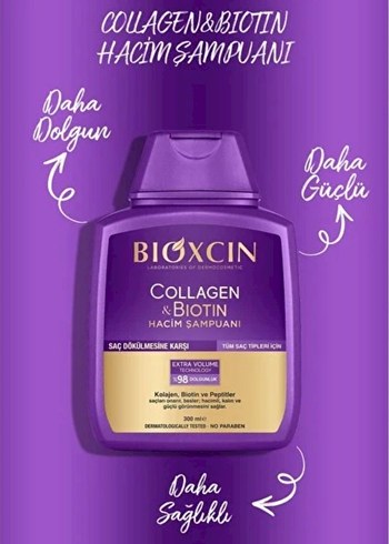 Bioxcin Kolajen & Biotin Hacim Şampuanı -Dökülme Karşıtı Şampuan - Görsel 2