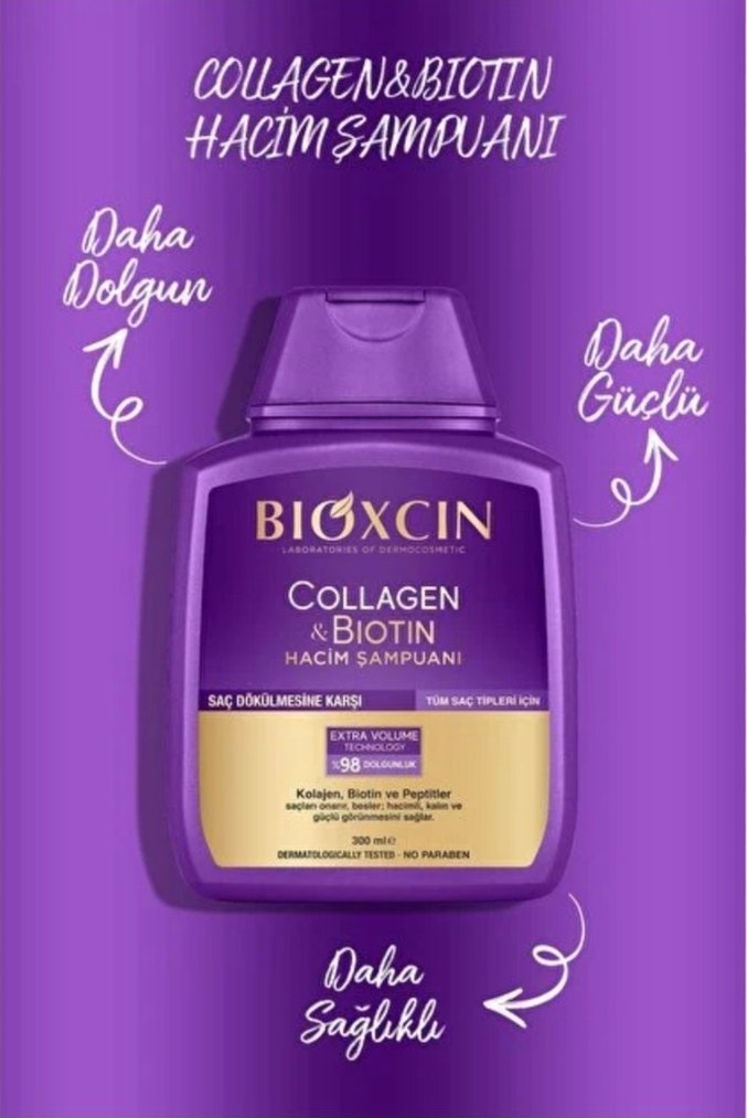 Bioxcin Kolajen & Biotin Hacim Şampuanı -Dökülme Karşıtı Şampuan - Görsel 2