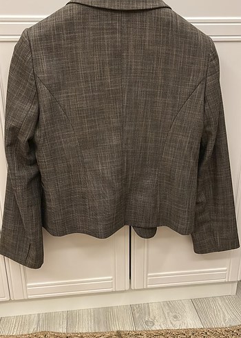 Adil Işık Düğmeli gri Kadın Blazer Ceket - Görsel 4