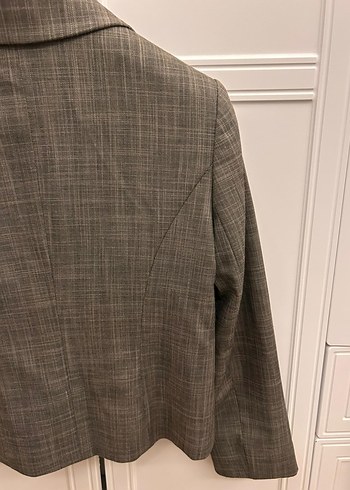 Adil Işık Düğmeli gri Kadın Blazer Ceket - Görsel 6