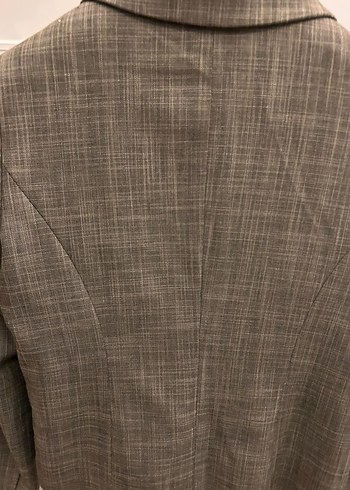 Adil Işık Düğmeli gri Kadın Blazer Ceket - Görsel 7