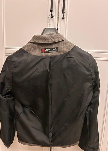 Adil Işık Düğmeli gri Kadın Blazer Ceket - Görsel 10