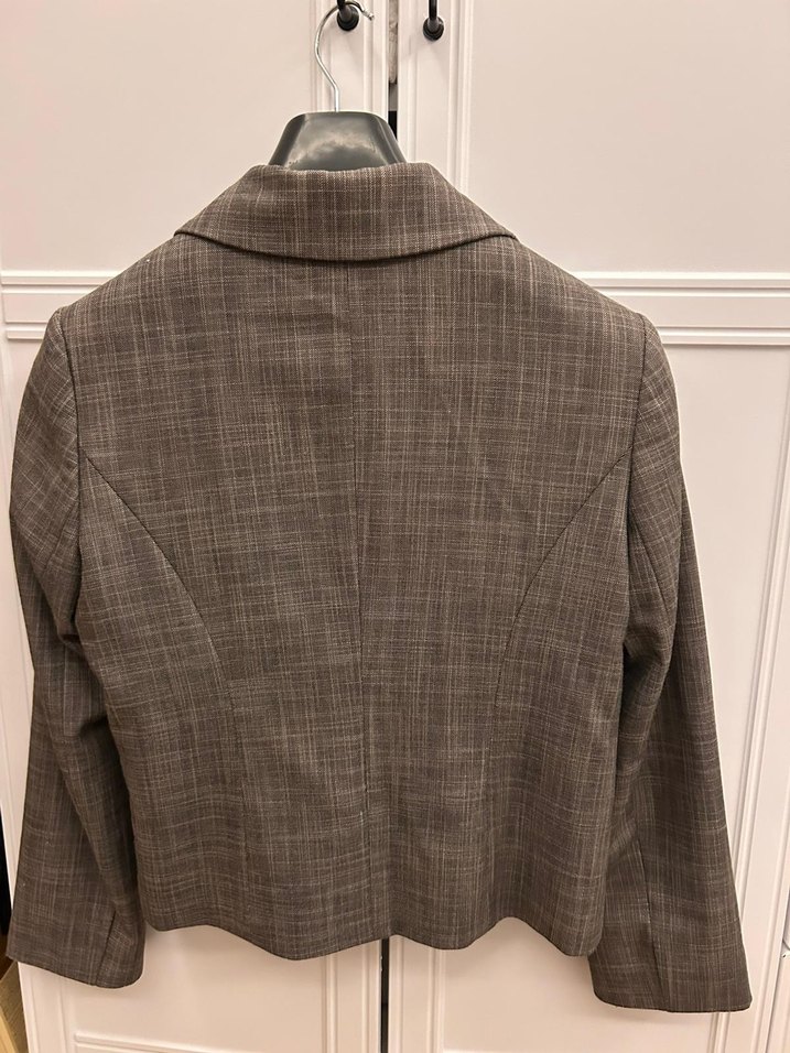 Adil Işık Düğmeli gri Kadın Blazer Ceket - Görsel 5