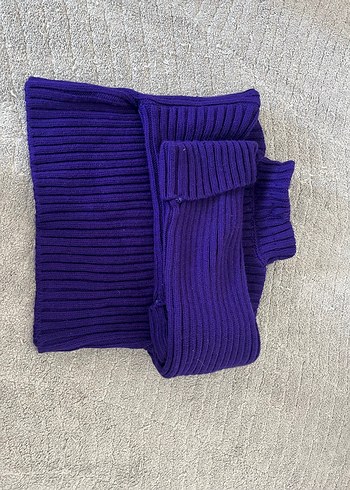 Mor Boğazlı Fitilli Kadın Kazak - Görsel 2