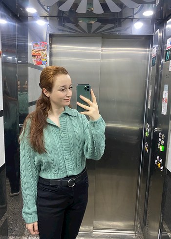 Yeşil Örgü hırka - Görsel 3