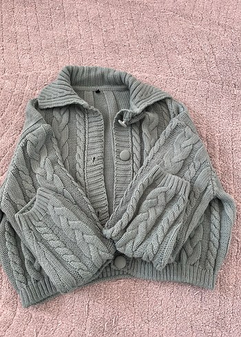 Yeşil Örgü hırka - Görsel 2