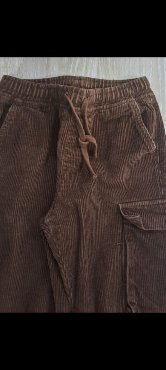 Kahverengi Erkek Çocuk Kadife Beli Lastikli Rahat Kalıp Pantolon - Görsel 2