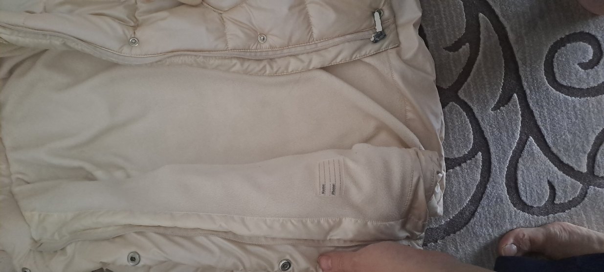 Kızlar için Beyaz Kürklü Kapüşonlu Mont - Görsel 3