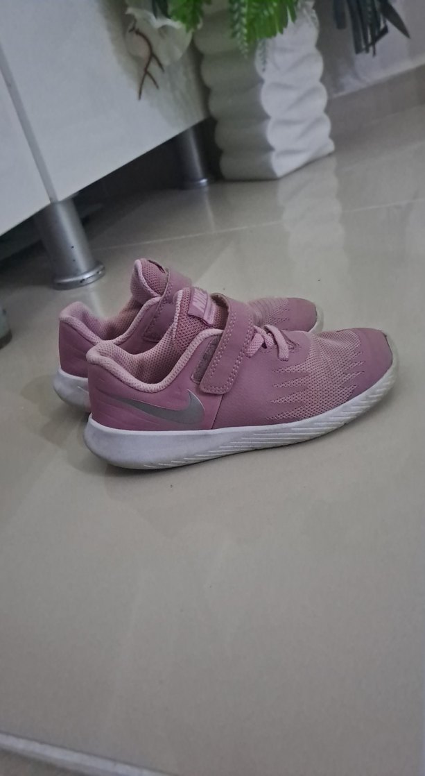 Kız Çocuk Pembe Cırt Cırtlı Spor Ayakkabı - Görsel 4