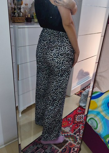 Zara Bohem Leopar Desenli Kadın Bol Pantolon