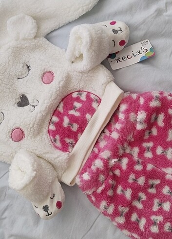 Bebek peluş pijama takımı 
