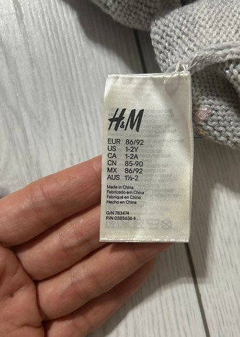 Gri Nakışlı Kız Eldiveni H&M 1-2 yaş - Görsel 4