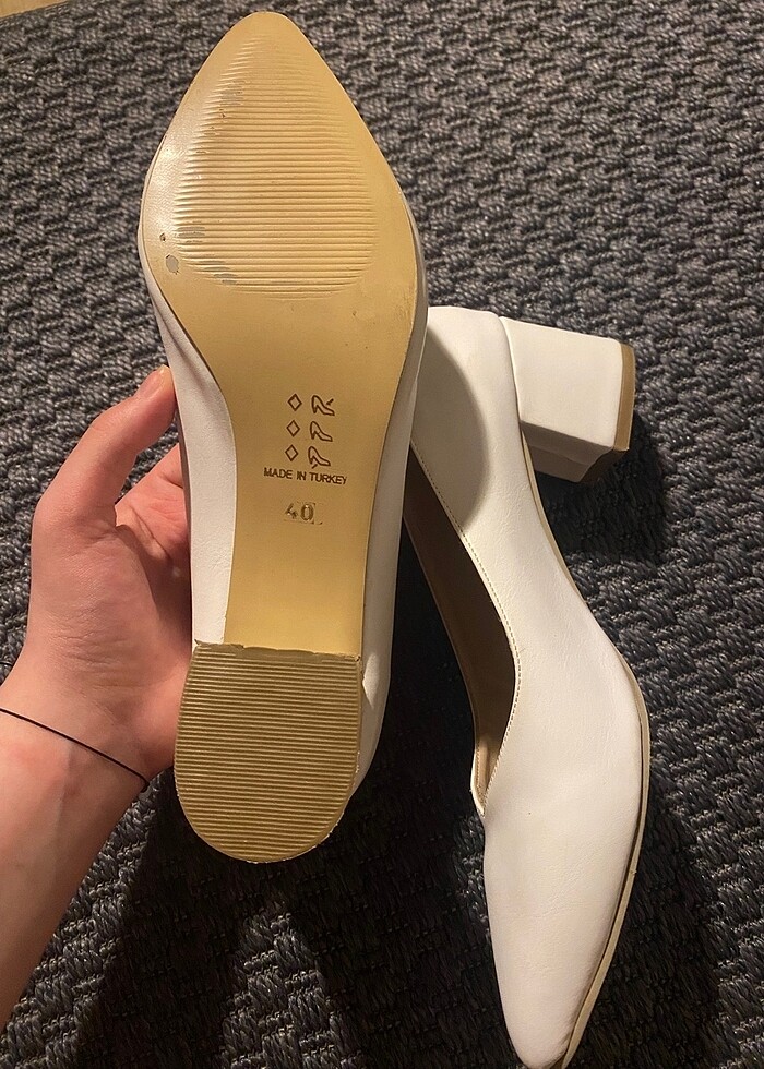 beyaz topuklu ayakkabı - Görsel 3