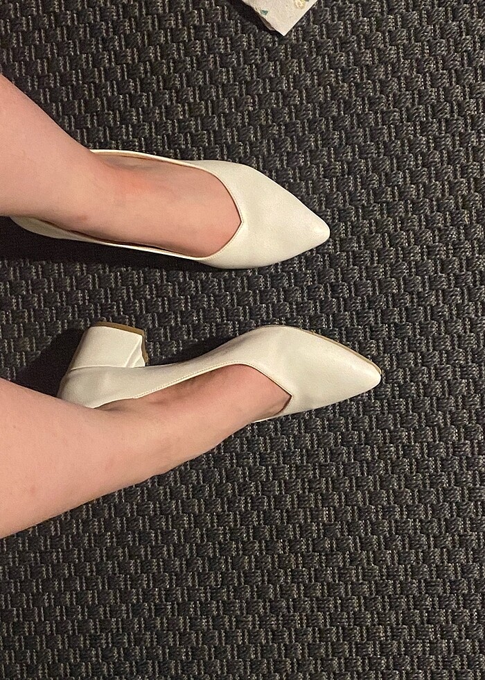 beyaz topuklu ayakkabı - Görsel 2