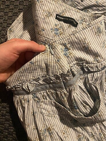 fırfırlı mavi çiçekli elbise - Görsel 6