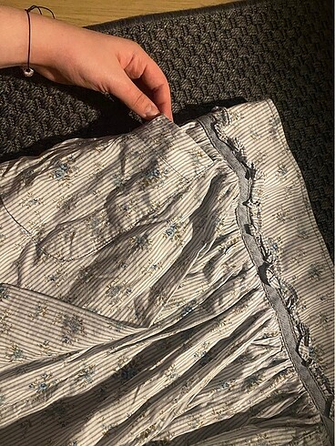 fırfırlı mavi çiçekli elbise - Görsel 5