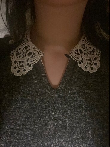 dantel yaka prenses kol üst - Görsel 6