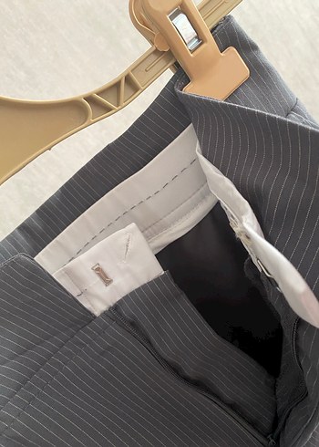 Gri Pilili Kadın Kumaş Pantolon - Görsel 2