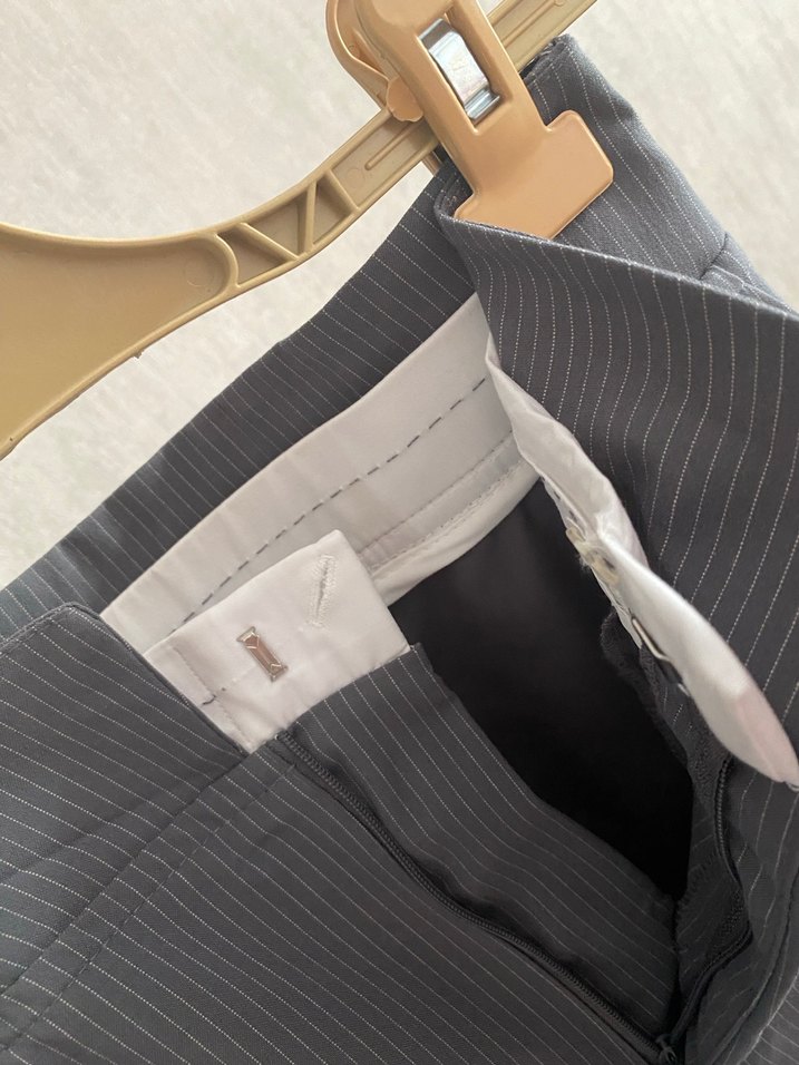 Gri Pilili Kadın Kumaş Pantolon - Görsel 2