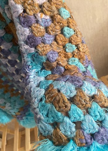 Uzun Kollu Bohem Örgü Hırka - Görsel 5