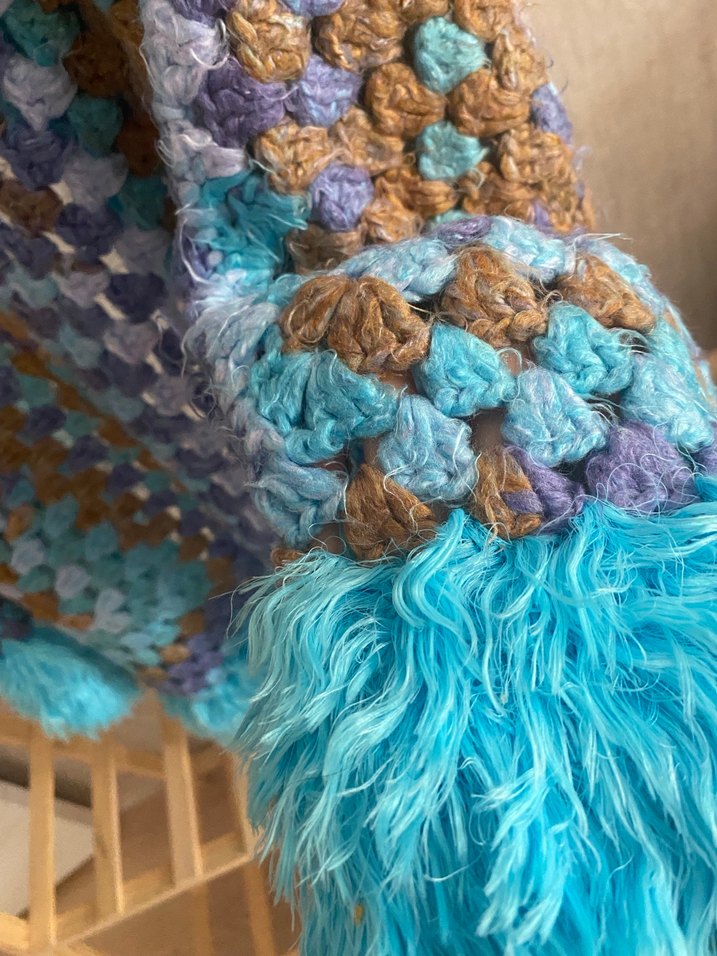 Uzun Kollu Bohem Örgü Hırka - Görsel 4