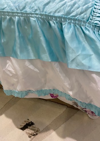 Nakışlı Mavi Yatak Örtüsü Seti - Görsel 5