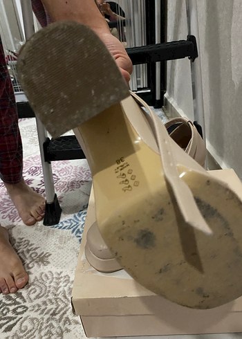 Bej Platform Topuklu Kadın Ayakkabı - Görsel 3