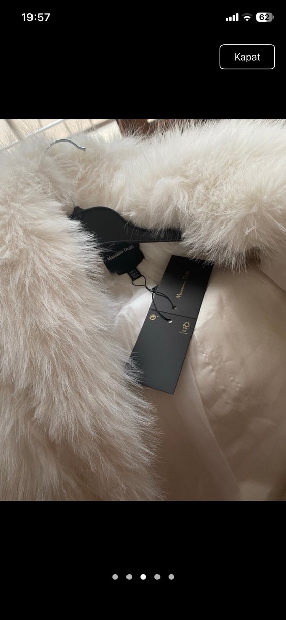 Kadın Beyaz Suni Kürk Midi Ceket - Görsel 3