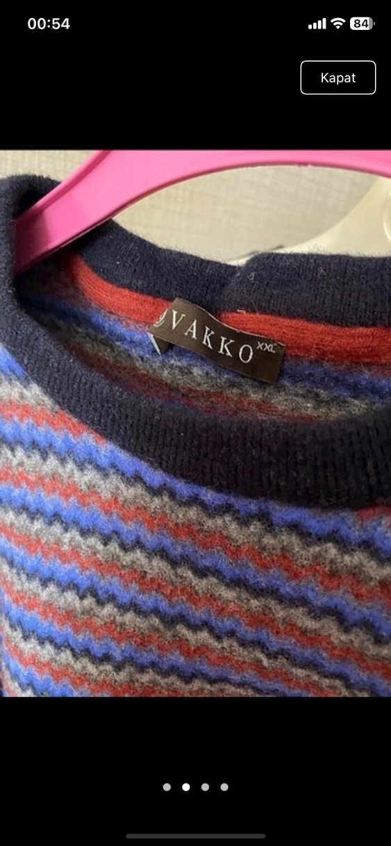 VAKKO %100 Kuzu yünü Kadın Çok Renkli Örgü Bohem Kazak - Görsel 2