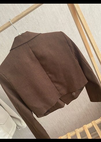 Kahverengi Kısa Kadın Blazer - Görsel 3