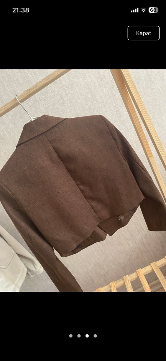Kahverengi Kısa Kadın Blazer - Görsel 3