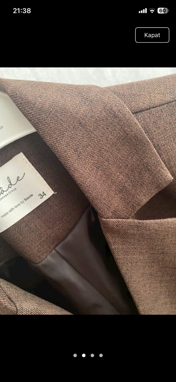 Kahverengi Kısa Kadın Blazer - Görsel 2