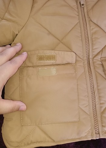 6-9 Ay Beden camel Renk Erkek Çocuk Fermuarlı Mont