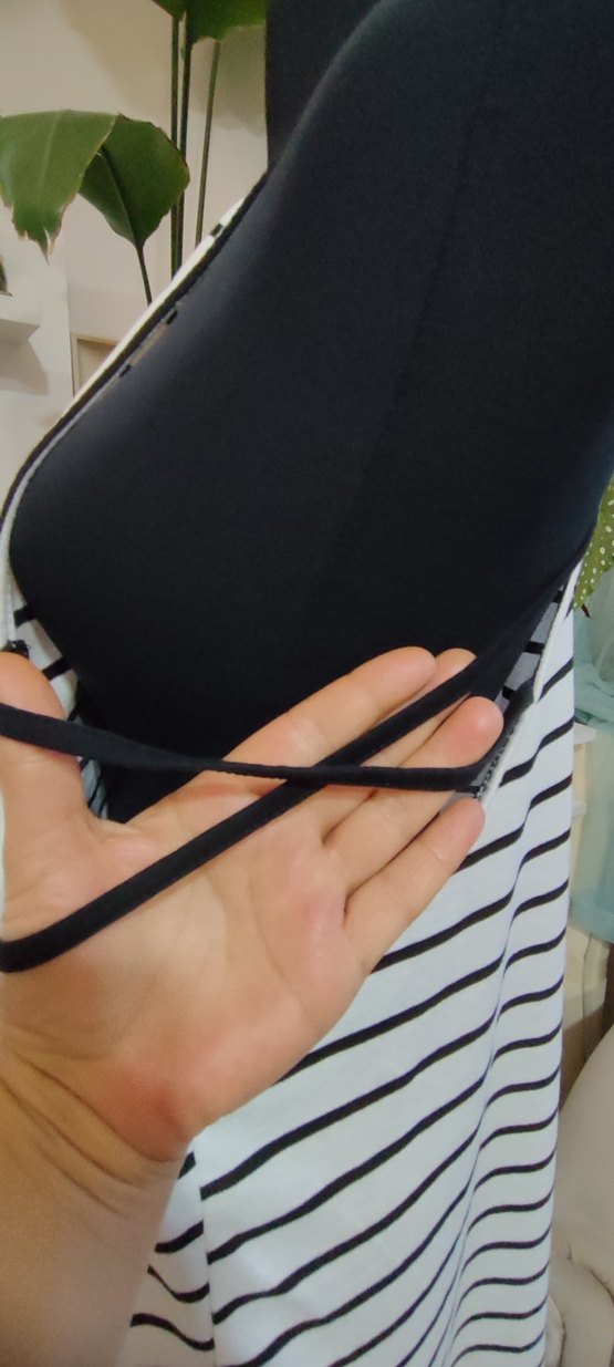 Beyaz Çizgili Baskılı plaj elbisesi - Görsel 5