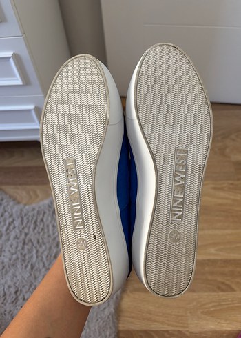 Nine West Mavi Süet Kadın Dolgu Topuklu Spor Ayakkabı