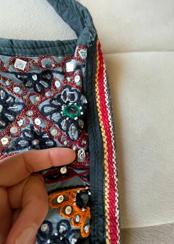 Diğer Boncuk İşlemeli Bohem Kadın Çantası