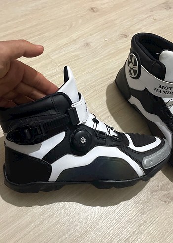 Beyaz Gri  Kadın Motosiklet Botu - Görsel 5