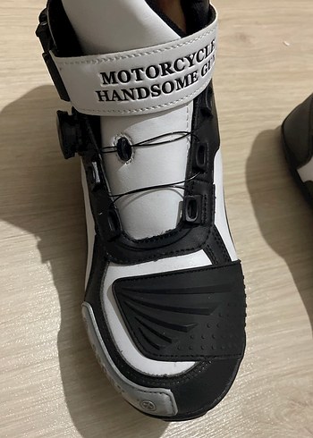 Beyaz Gri  Kadın Motosiklet Botu - Görsel 4