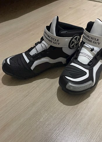 Beyaz Gri  Kadın Motosiklet Botu - Görsel 2