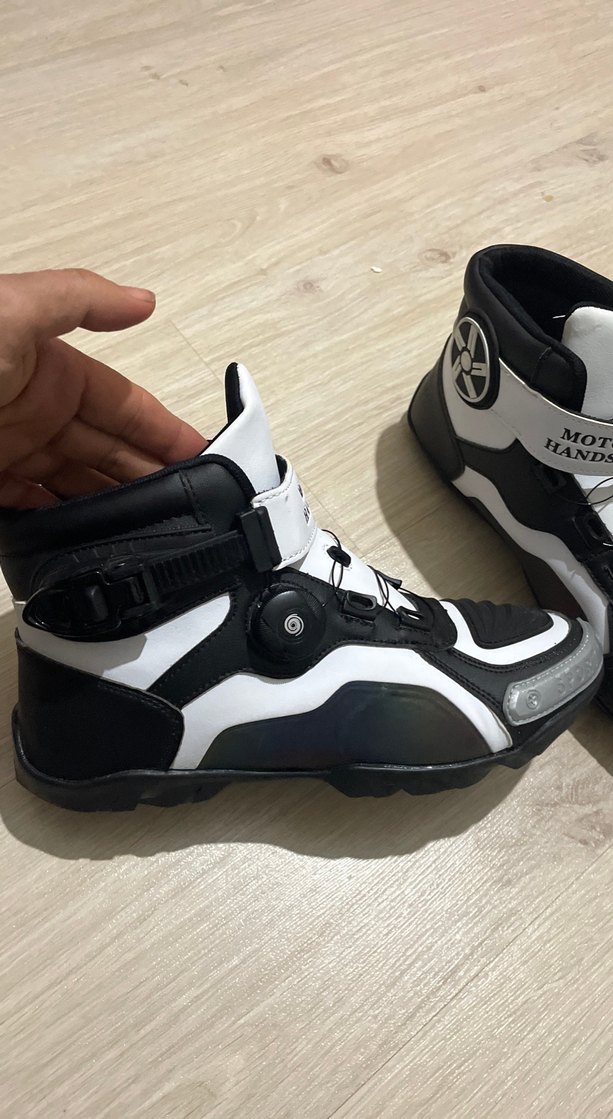 Beyaz Gri  Kadın Motosiklet Botu - Görsel 5