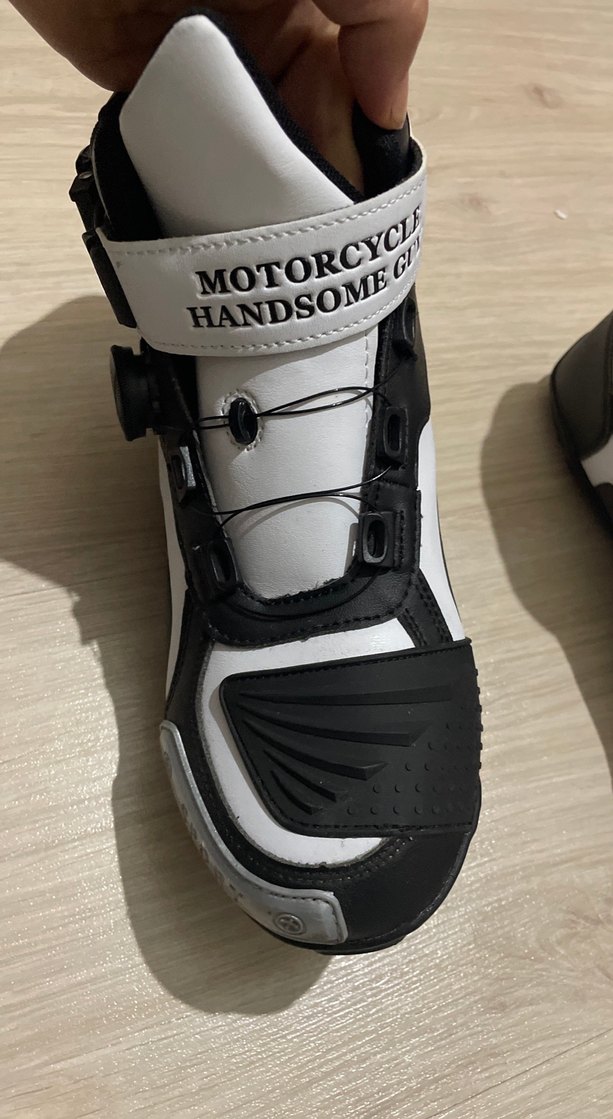 Beyaz Gri  Kadın Motosiklet Botu - Görsel 4