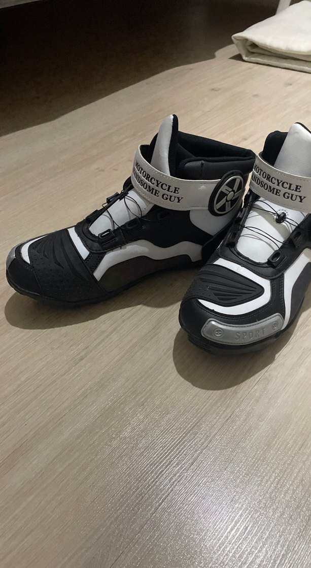 Beyaz Gri  Kadın Motosiklet Botu - Görsel 2