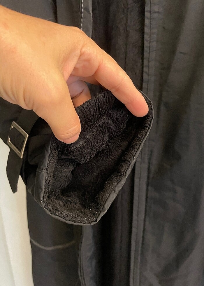 İçi kürklü Su Geçirmez Uzun Kaban - Görsel 4