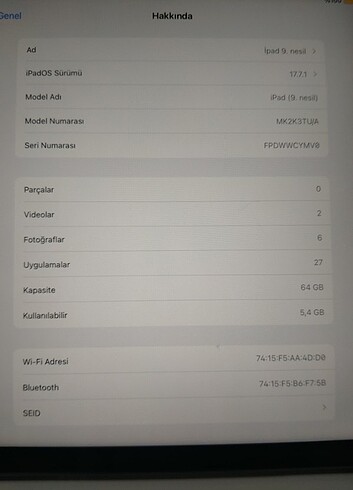 Diğer TERTEMİZ İPAD 9. NESİL