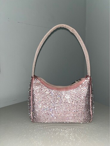 Prada prada taşlı pembe çanta