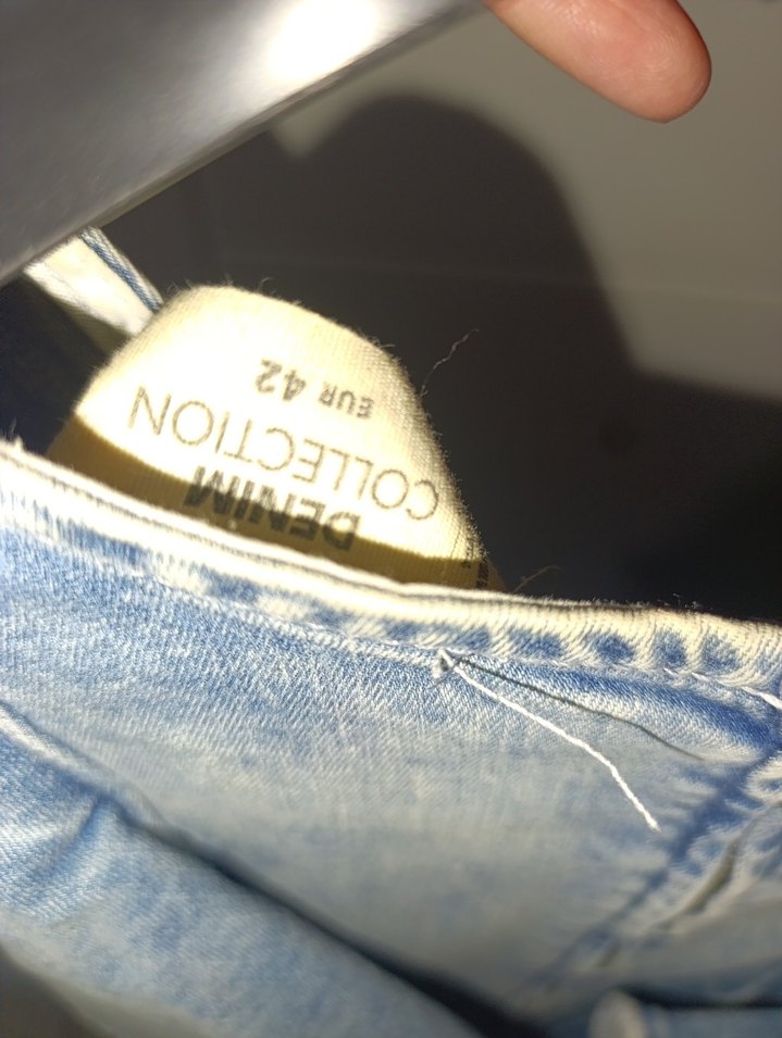 Kadın Mavi Denim Fırfırlı Midi Elbise - Görsel 4